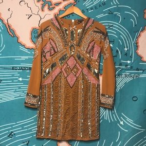 Backless terra-cotta River island mini dress